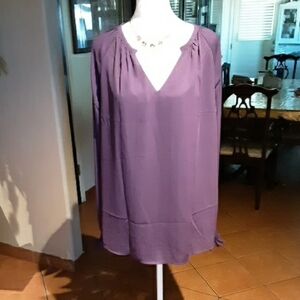 Purple V-Neck Blouse